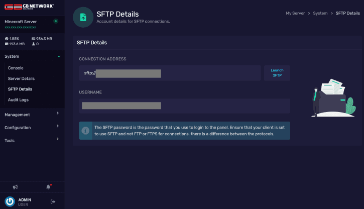 Minecraft SFTP